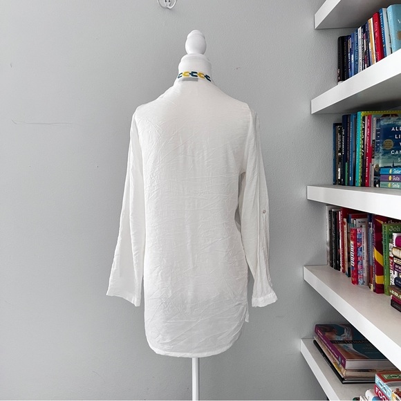 Dor Dor Couture Boho Bamboo White Embroidered Tunic small - Picture 6 of 11